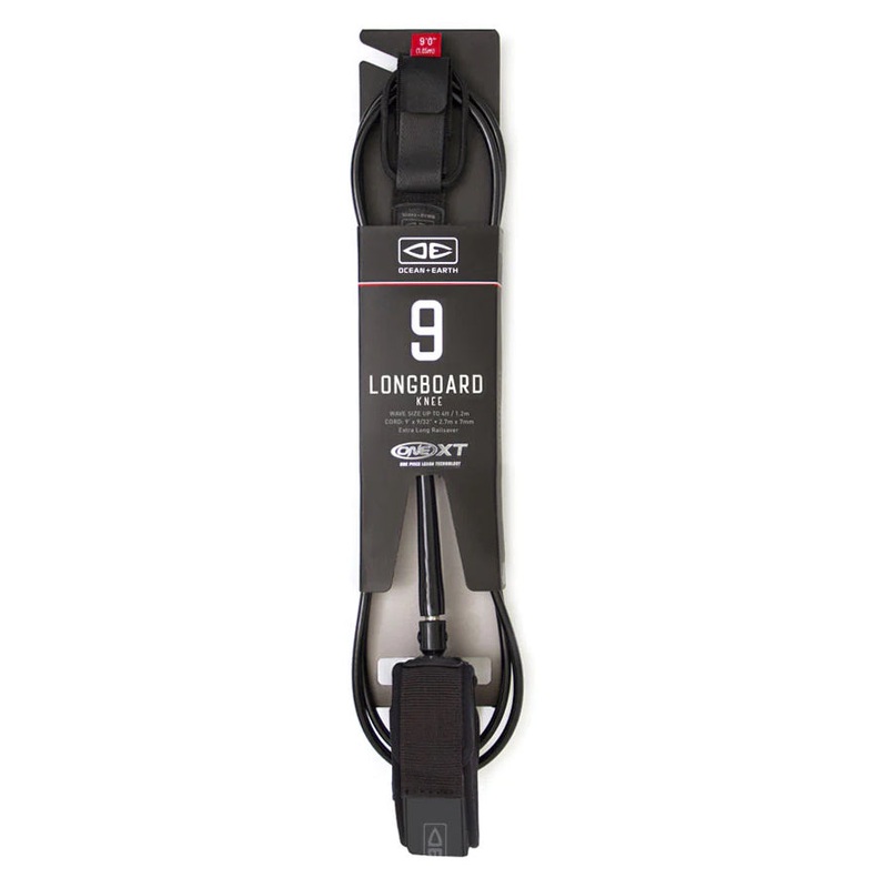 Ocean And Earth Premium One-XT Longboard Knee Leash – 9ft – Black