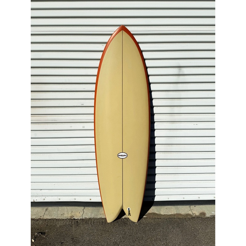 5’8″ M1 Fish Orange Tan Surfboard