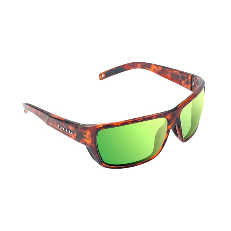 Bajio Rigolets Small Men’s Sunglasses – Brown Tortoise Gloss/Green Mirror Polarized