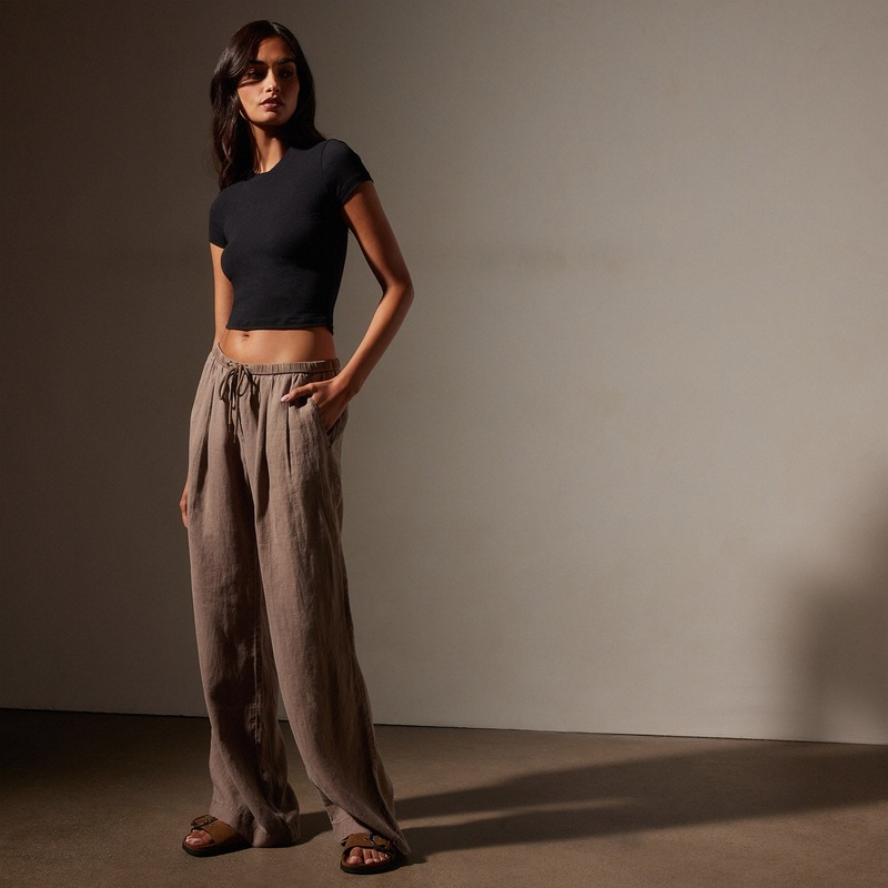 Wide Leg Relaxed Linen Pant – Cargo Pigment