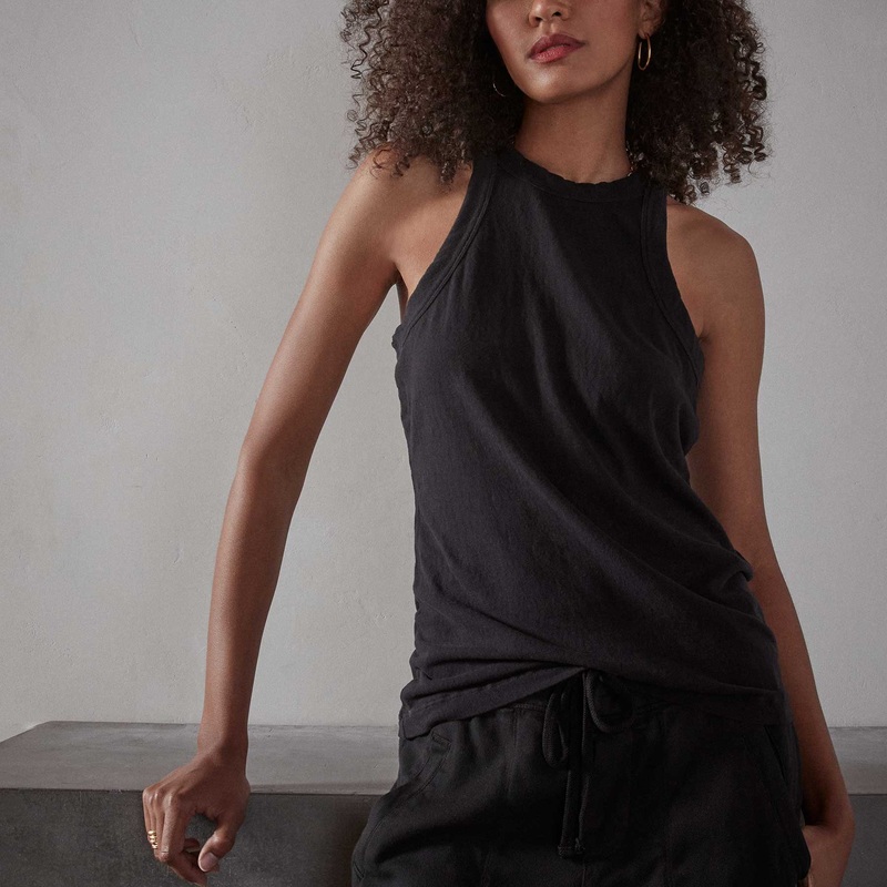 Brushed Jersey Muscle Tank – Black
