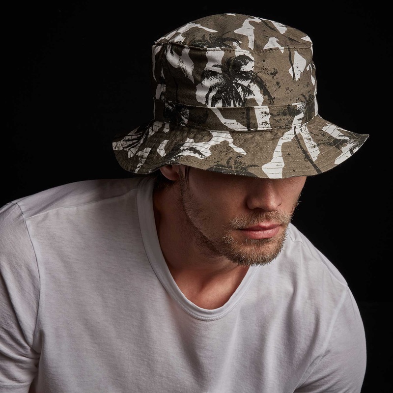 Camo Palm Print Bucket Hat – Jungle