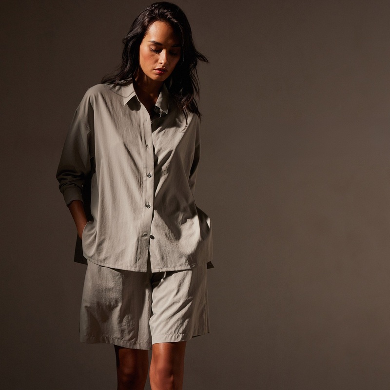 Lightweight Matte Sateen Fluid Shirt – Mineral