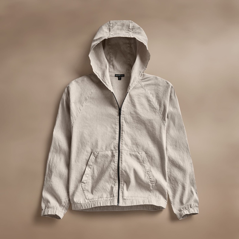 Linen Blend Zip Front Hoodie – Salt Pigment