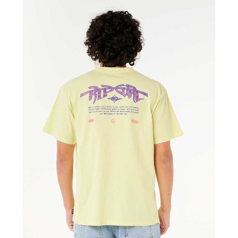 Rip Curl Raw Energy Gnarly Short Sleeve T-Shirt Yellow