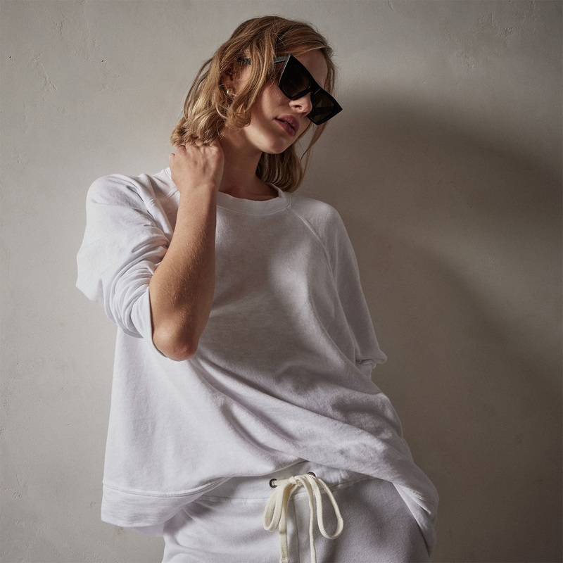 Vintage French Terry Relaxed Sweatshirt – White