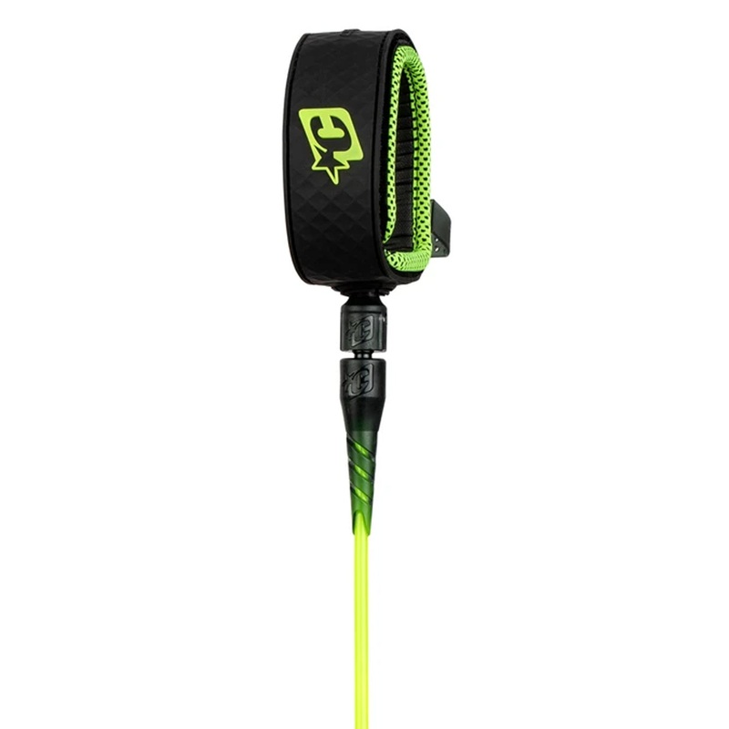 Creatures of Leisure Reliance Lite Surfboard Leash – 6’/Lime/Black