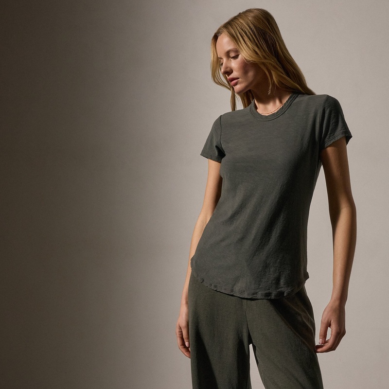 Sheer Slub Crew Neck Tee – Granite