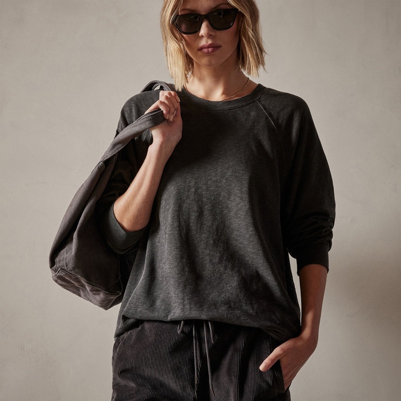 Vintage French Terry Relaxed Sweatshirt – Carbon Pigment