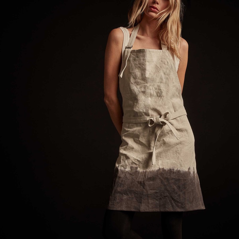 Dip Dye Full Chefs Apron – Natural/Mid Grey