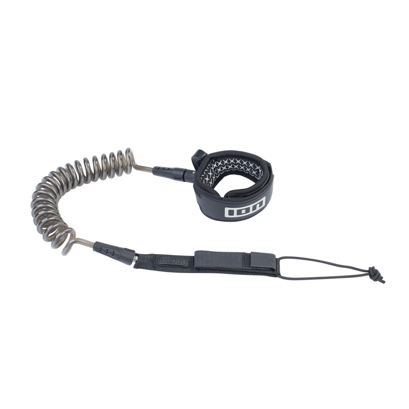 ION Wing Leash Core Coiled Ankle Leash-Black-5’5″