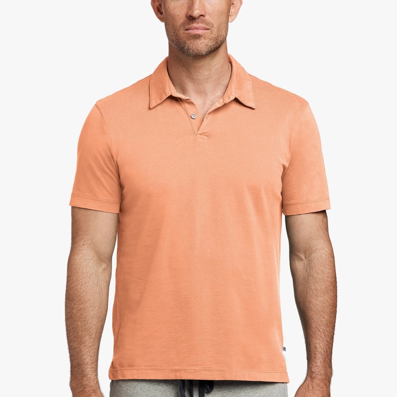 Sueded Jersey Polo – Mandarin Pigment