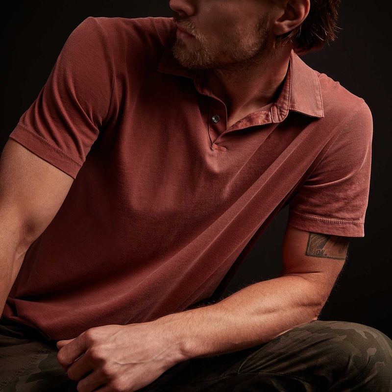 Sueded Jersey Polo – Red Earth Pigment