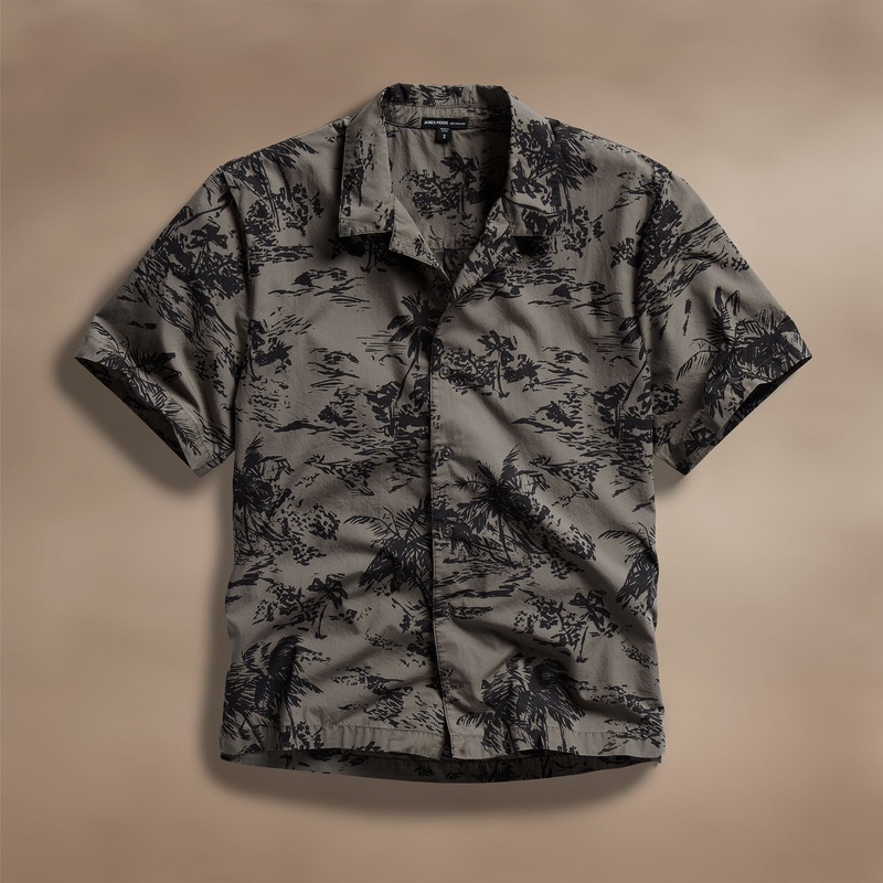 Brandlera Print Short Sleeve Shirt – Army Green Pigment/Black