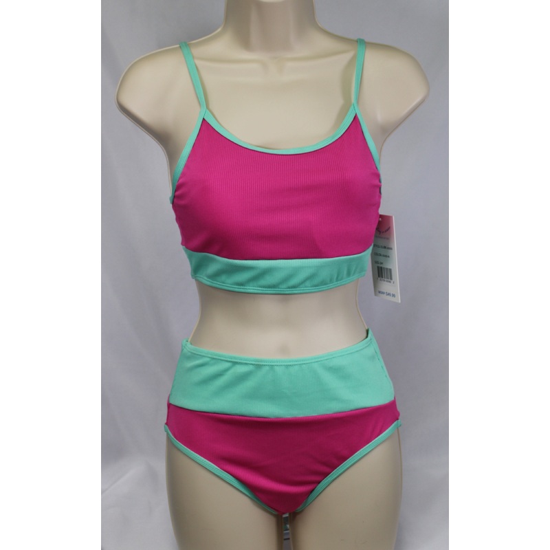 Color Block Two-Piece Swimsuits Tops