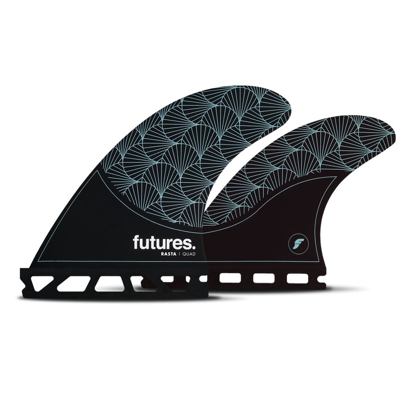 Futures Rasta Honeycomb Quad Fin Set-Black/Teal
