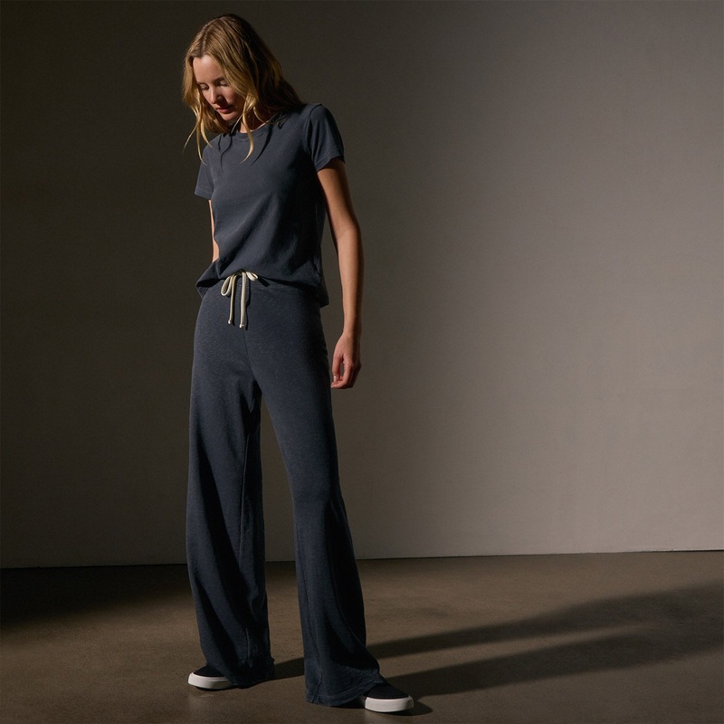 Wide Leg Sweatpant – Blue Noir Pigment