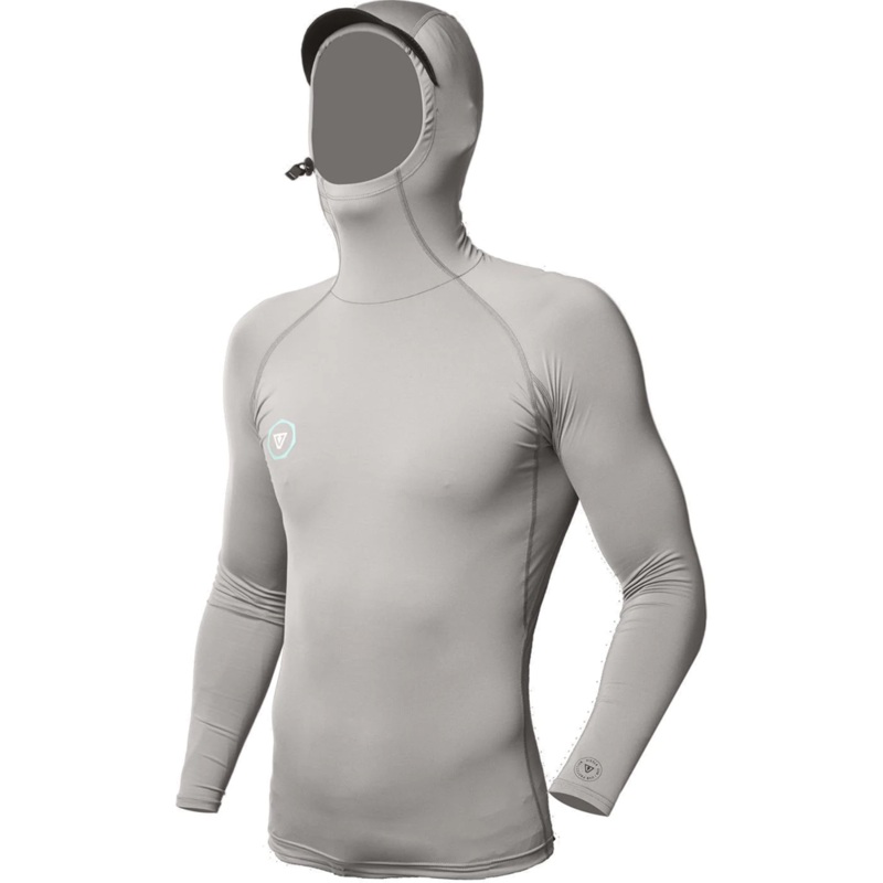 VISSLA MENS WARM SEAS ECO HOODED LYCRA UV TEE – GREY