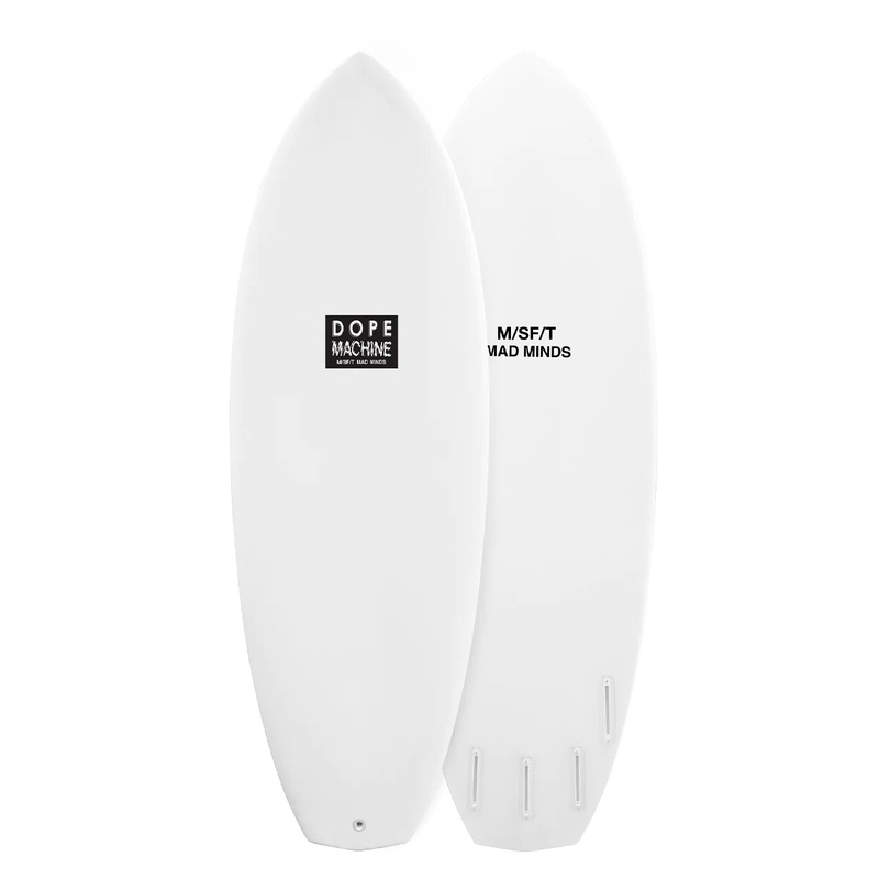 MISFIT DOPE MACHINE PRIMITEK 5’6″ WHITE/CLEAR FUTURES 32.9L