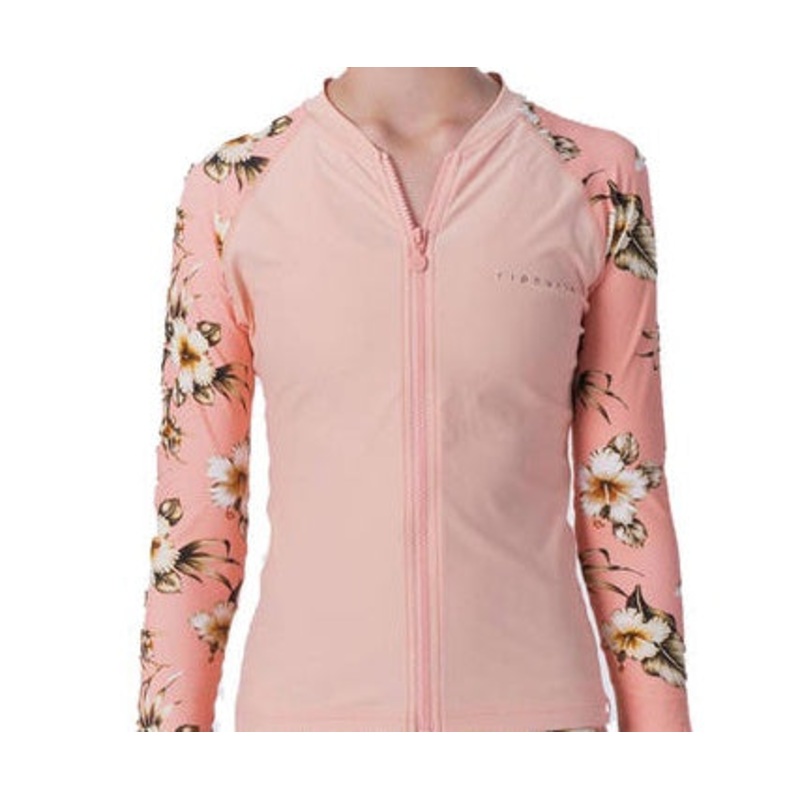 RIP CURL YOUTH ISLAND TIME ZIP L/S RASH TOP