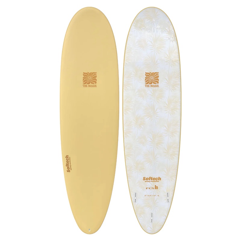 SOFTECH THE MIDDIE 6’10” FCS II EPOXY SOFTBOARD 50L – BUTTER PALMS