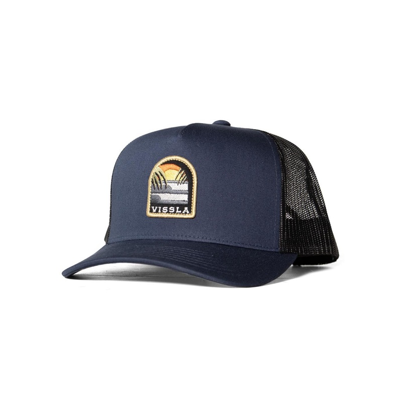 VISSLA SOLID SETS ECO TRUCKER HAT – DARK DENIM
