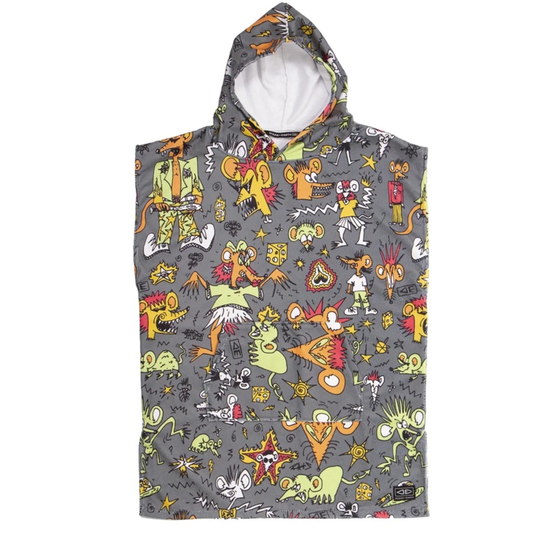 O&E YOUTH IRVINE LIGHTWEIGHT HOODED PONCHO – CHARCOAL