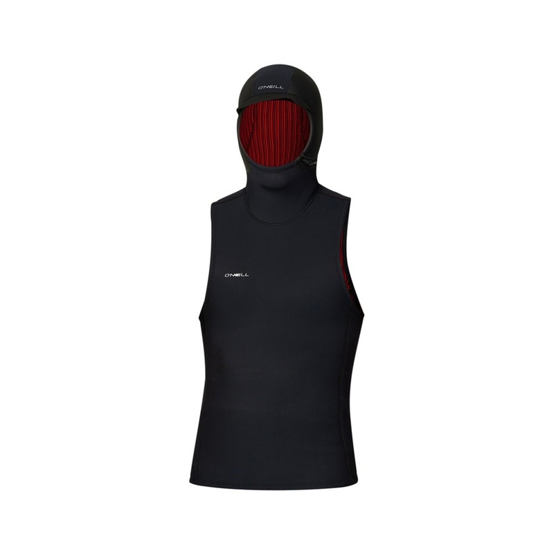 O’NEILL HYPER FIRE NO SLEEVE 1MM HOODED VEST – BLACK