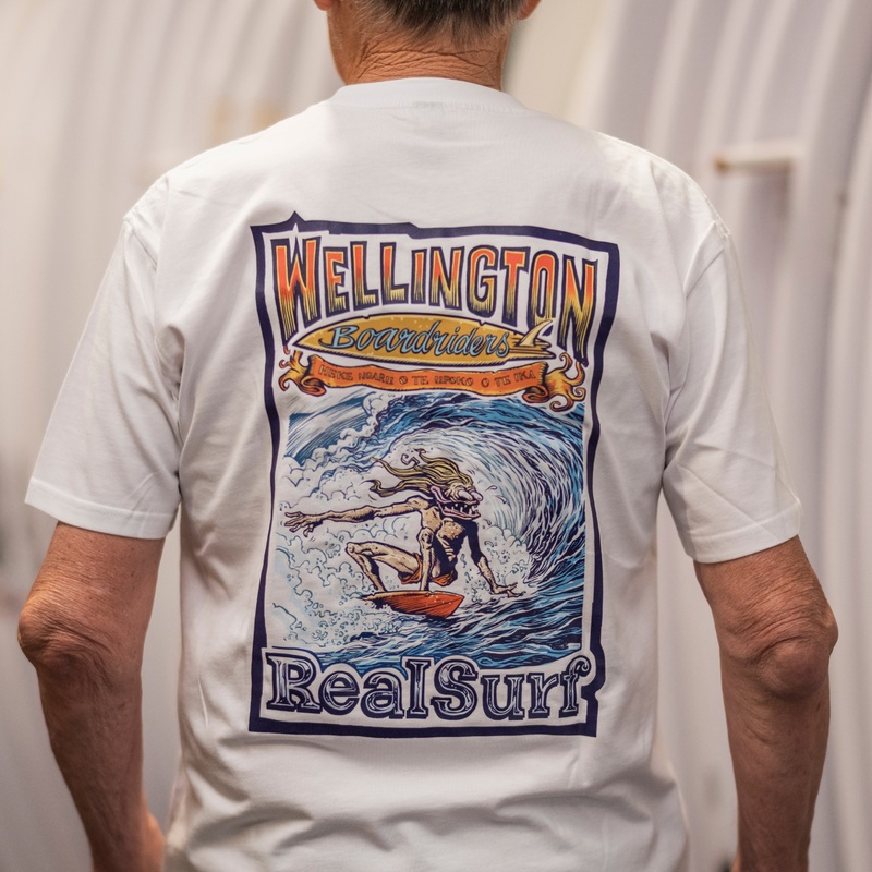 WELLINGTON BOARDRIDERS X REAL SURF TEE – WHITE